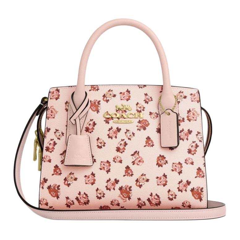 COACH Andrea Coated Canvas One Shoulder Handbag Small Women's Blush Multicolor