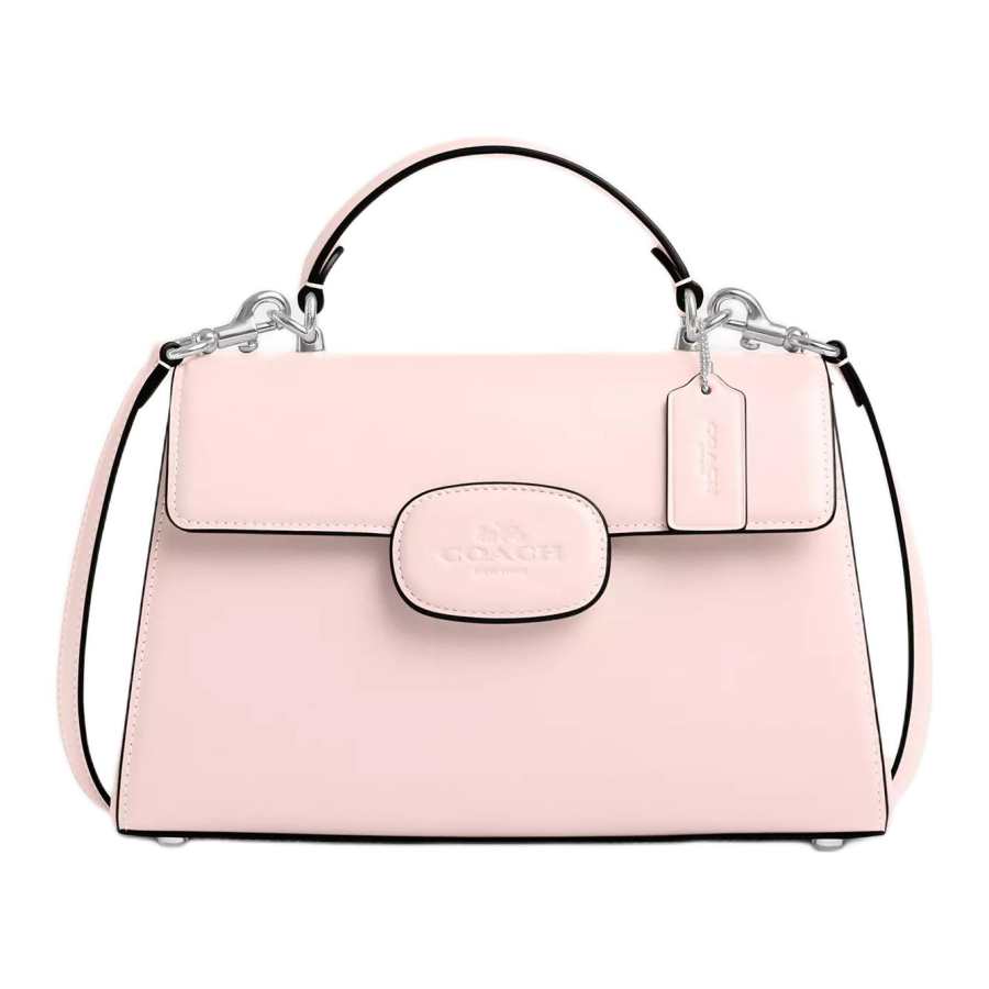 COACH Eliza Refined Calfskin One Shoulder Handbag Large Women's Blush Color