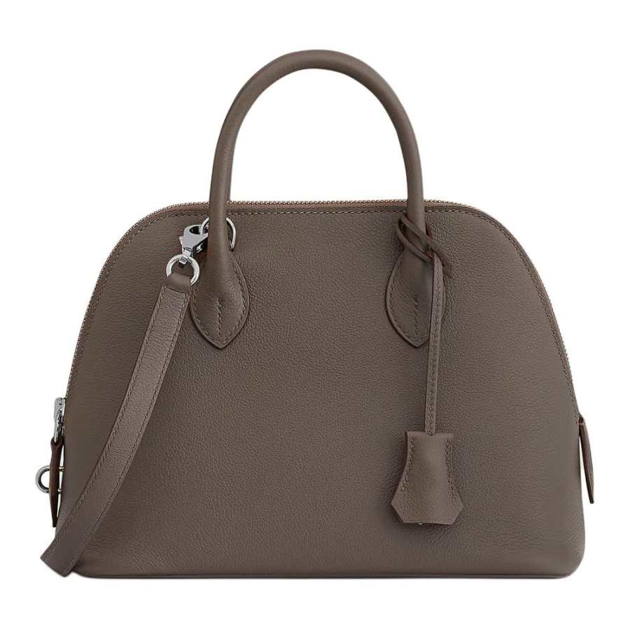 HERMES Bolide Evercolor Calfskin Bowling Bag, Shoulder Bag, Handbag Women's 8F Gris ÉTain Tin Gray
