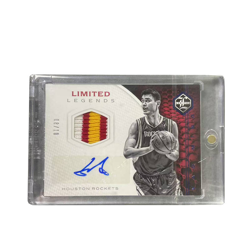 PANINI 2016 17 Yao Ming, Chairman Yao, Material, Signature Sticker, Blue Parallel 10, Rockets Team Sports Cards 1 Pc