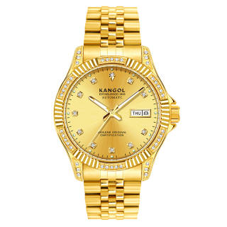 KANGOL Wealth Mechanical Movement Stainless Steel Watchband Watch Men's Watches Gold Dial