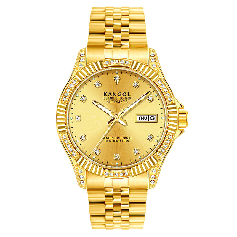 KANGOL Wealth Mechanical Movement Stainless Steel Watchband Watch Men's Watches Gold Dial