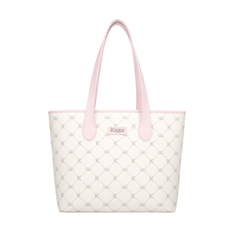 Kappa Matte Leather Handbag, Shoulder Bag Large Women's Peachy Puff Pink