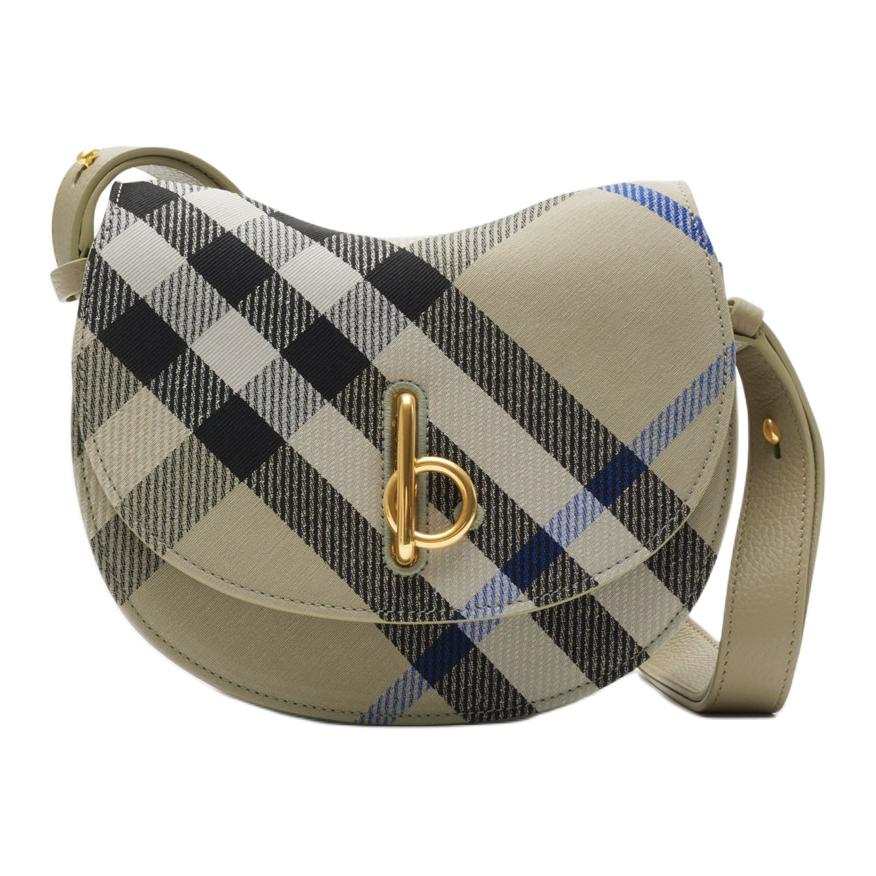 Burberry Rocking Horse Polyester Saddle Bag, Crossbody Bag, Shoulder Bag Small Women's Gray