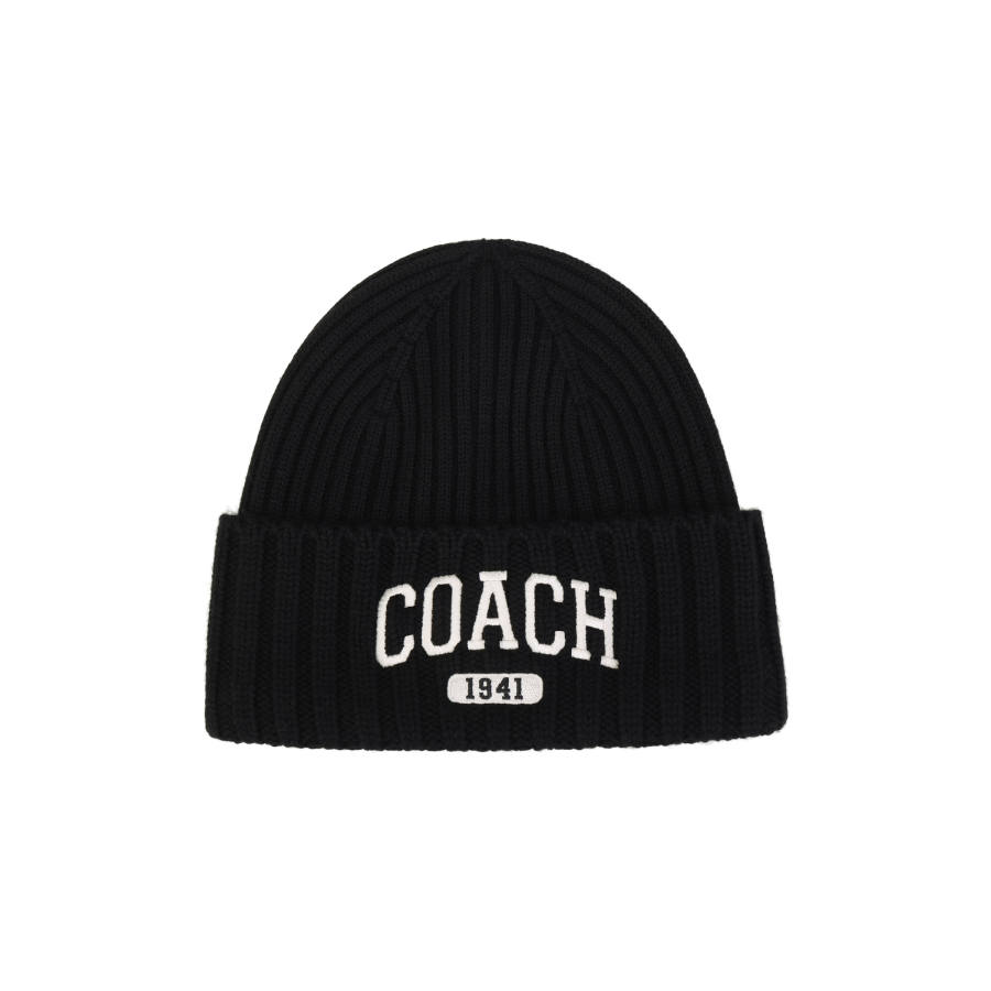 COACH COACH Sheep Wool Beanies Unisex Black