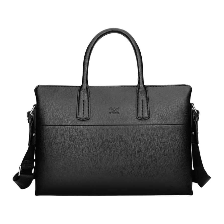 SEPTWOLVES SEPTWOLVES Microfiber Synthetic Leather Briefcase Men's Black