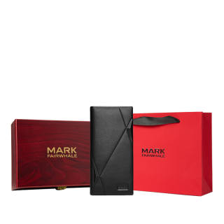 FAIRWHALE Top Grain Cow Leather Wallet Men's Black