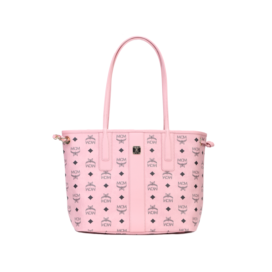 MCM Liz Artificial Leather Tote Handbag, Shoulder Bag Small Women's Peachy Pink