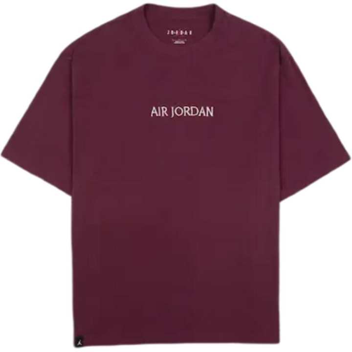 Jordan Jordan T Shirts Unisex Burgundy Crew Neck Moderate