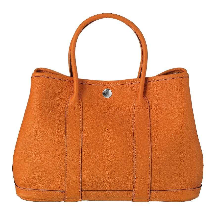HERMES Garden Party Negonda Calfskin Handbag 30 Women's 93 Orange Hermes Orange