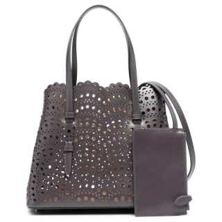 Alaia Calfskin Shoulder Bag, Crossbody Bag, Handbag Women's Medium Gray