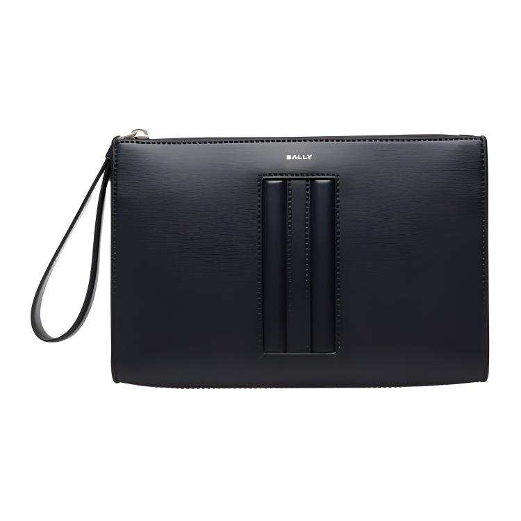 BALLY BALLY Cow Leather Clutch Men's Dark Blue