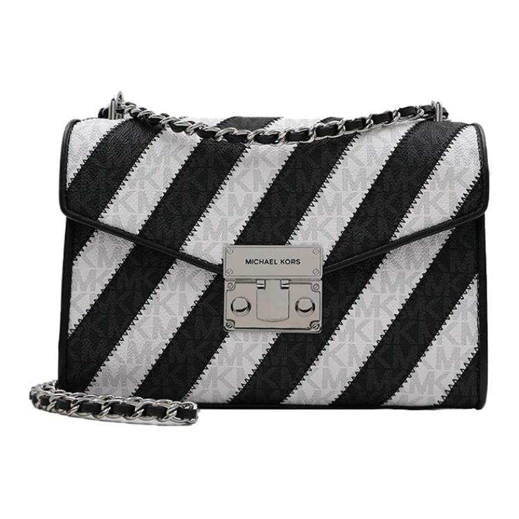 MICHAEL KORS Luggage Collection PVC Shoulder Bag Medium Women's Black & White