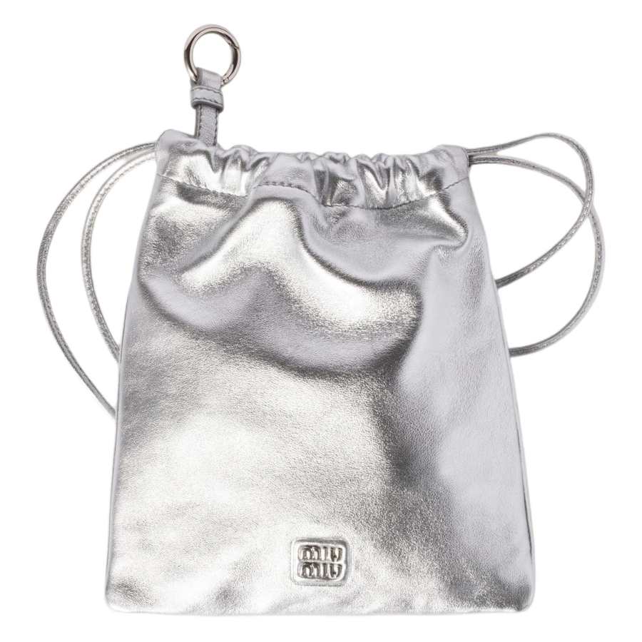 MIU MIU Lambskin Clutch Women's Silver