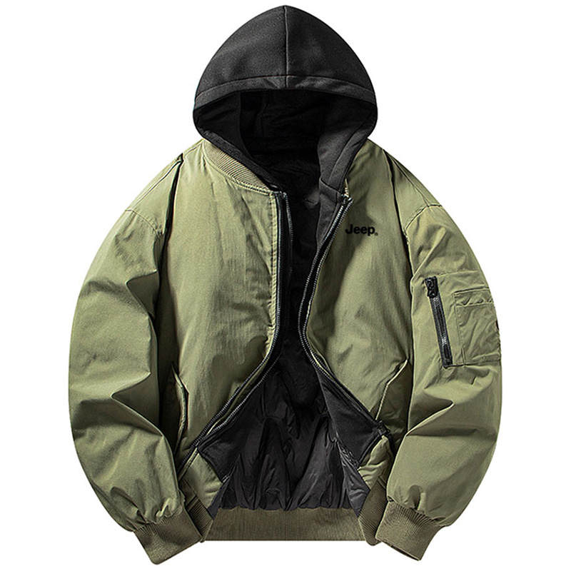 Jeep Jeep Down Jackets Unisex Hooded Thickened Mock Two Piece Down Jacket