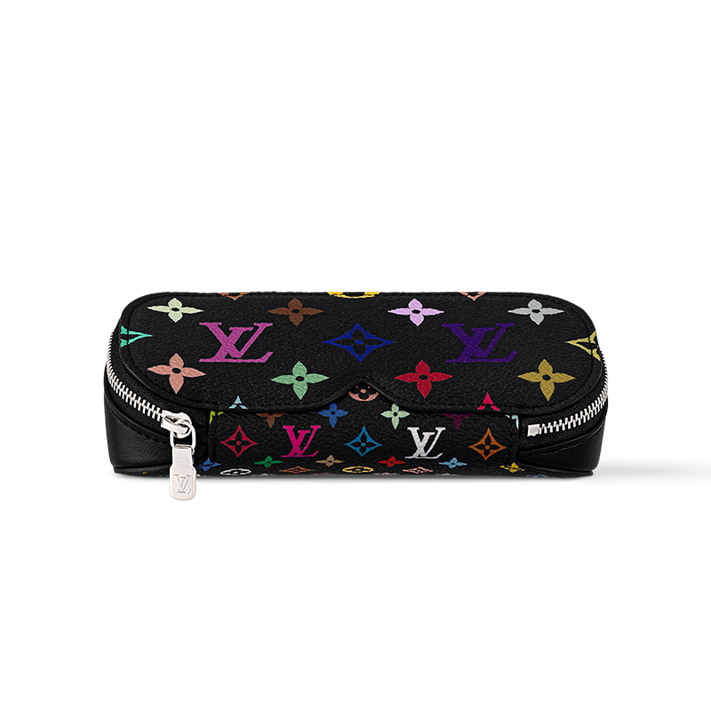 LOUIS VUITTON X Takashi Murakami Monogram Multicolor Sunglass Pouch Black Multicolored
