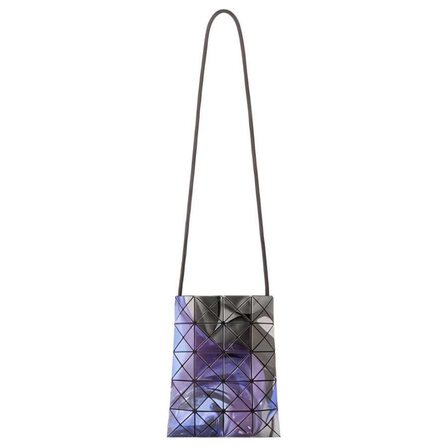 ISSEY MIYAKE PVC Shoulder Bag, Crossbody Bag Women's Gray & Purple