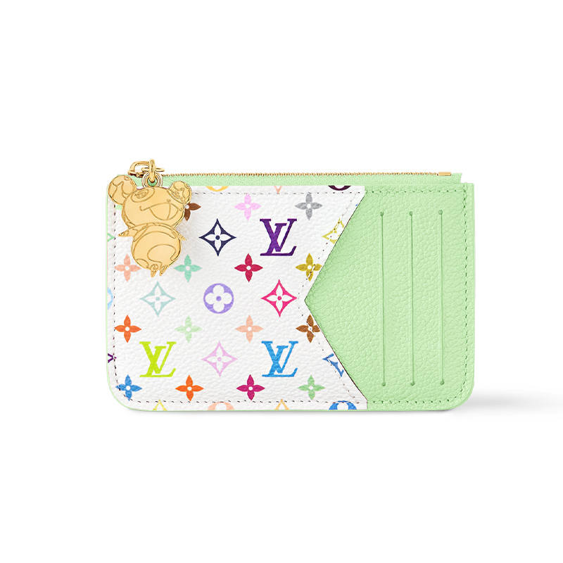 LOUIS VUITTON X Takashi Murakami Romy Card Holder Green Tea/White Multicolored