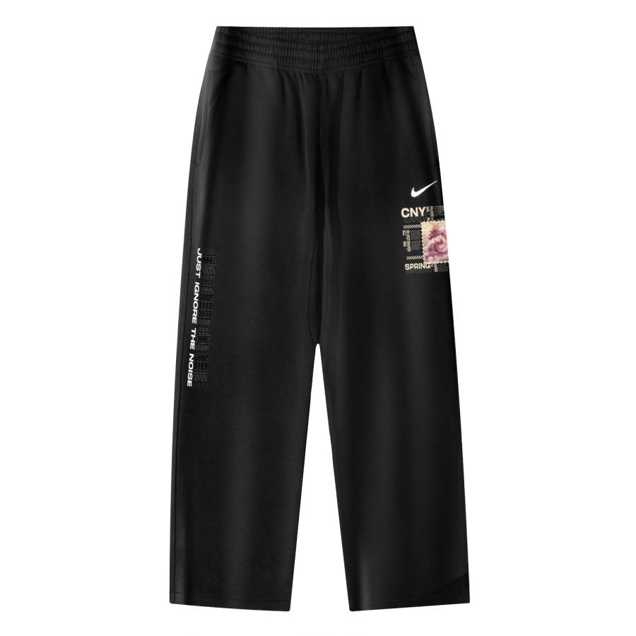Nike Nike CNY AS Nike Club OH Pant Swoosh NF Chinese Style Crimson Peach Dragon Logo Breathable Fleece Lined Casual