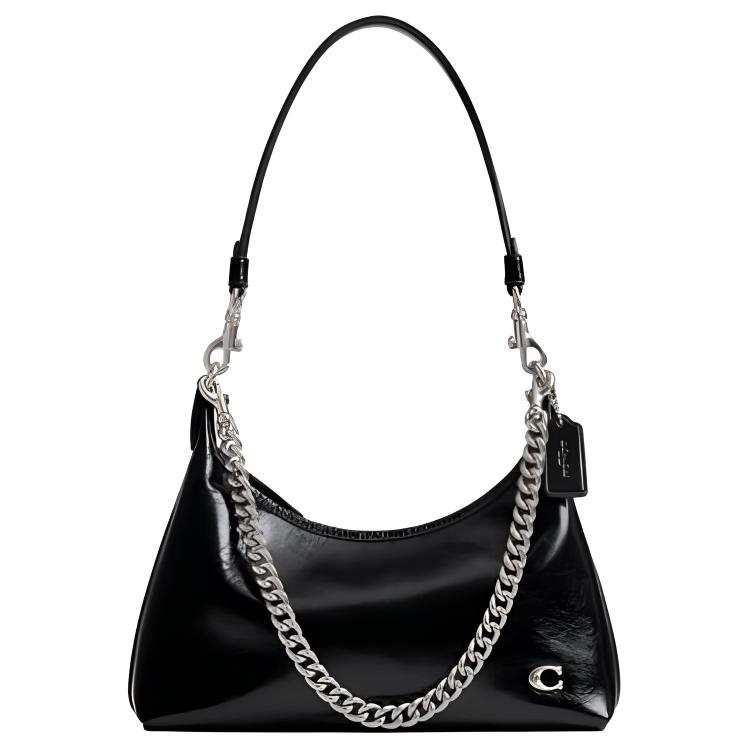 COACH Juliet Cow Leather Crossbody Bag, Shoulder Bag Medium Women's Black