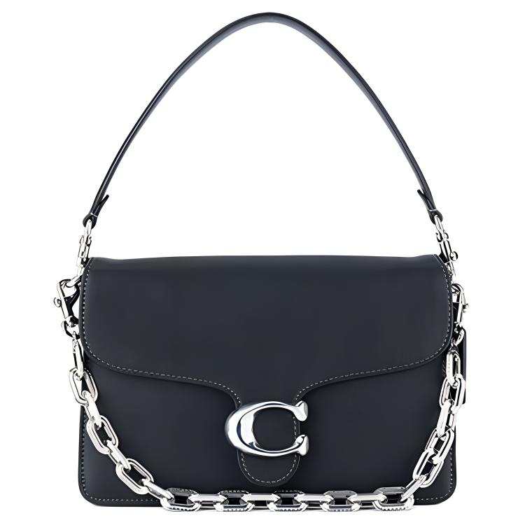 COACH Tabby Cow Leather Shoulder Bag, Crossbody Bag, Handbag Medium Women's Black