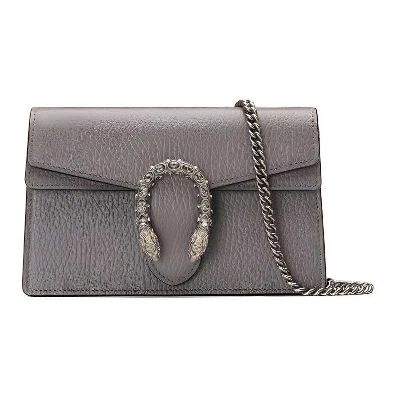 GUCCI Dionysus Leather Chain Bag, Crossbody Bag, Shoulder Bag Women's Gray