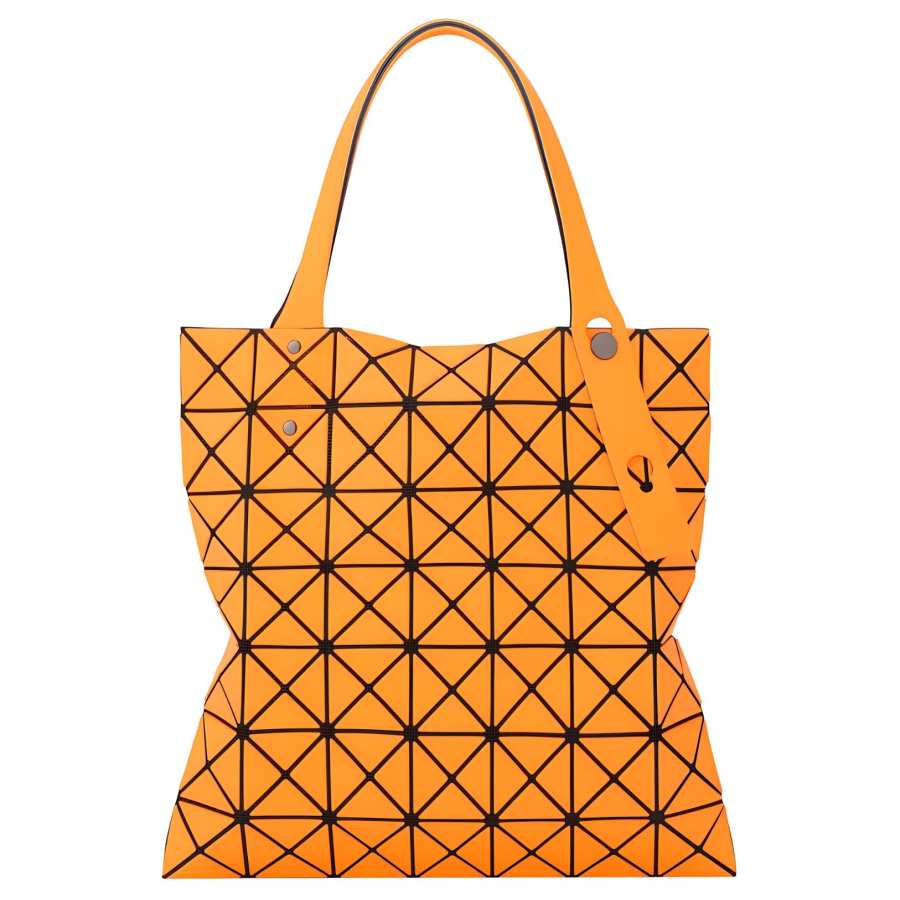ISSEY MIYAKE Prism Polyester Tote Bag, Shopping Bag, Handbag, Shoulder Bag Women's Coral Orange