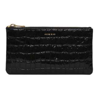 Anine Bing Elly Cow Leather Clutch Regular Women's Black
