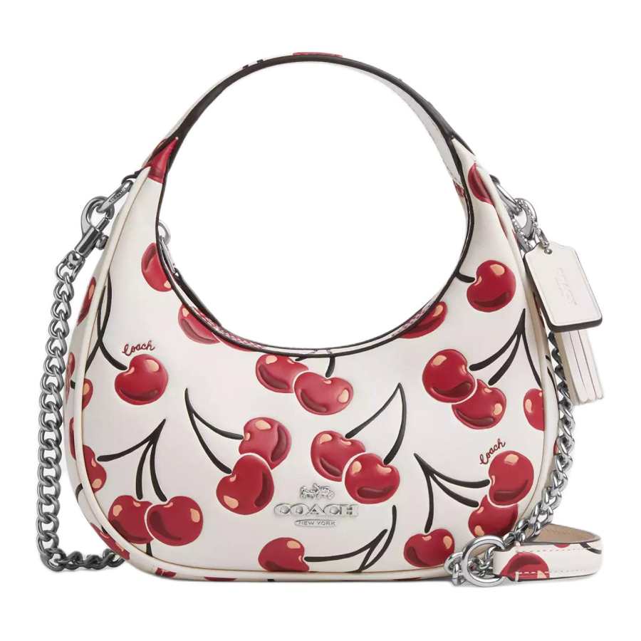 COACH CARMEN Leather Shoulder Bag, Crossbody Bag, Handbag Small Women's Chalk