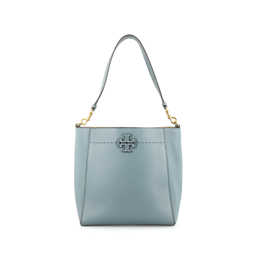 TORY BURCH Cow Leather Hobo Bag, Bucket Bag, Shoulder Bag Large Women's Light Blue