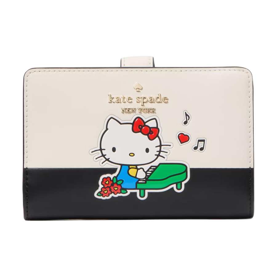 Kate Spade X Hello Kitty Collaboration Cow Leather Wallet Medium Women's Multicolor
