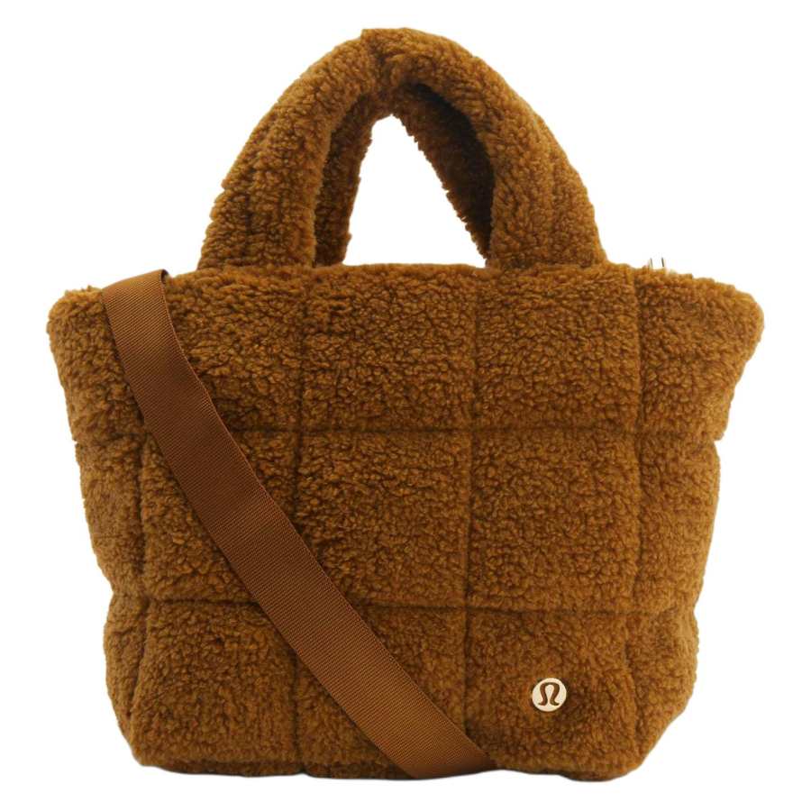 Lululemon Textured Brushed Fabric Shoulder Bag, Crossbody Bag, Handbag Regular Women's Caramel