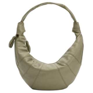 Lemaire Cow Leather Croissant Bag, Dumpling Bag, Portable Underarm Shoulder Bag Small Women's Gray Khaki