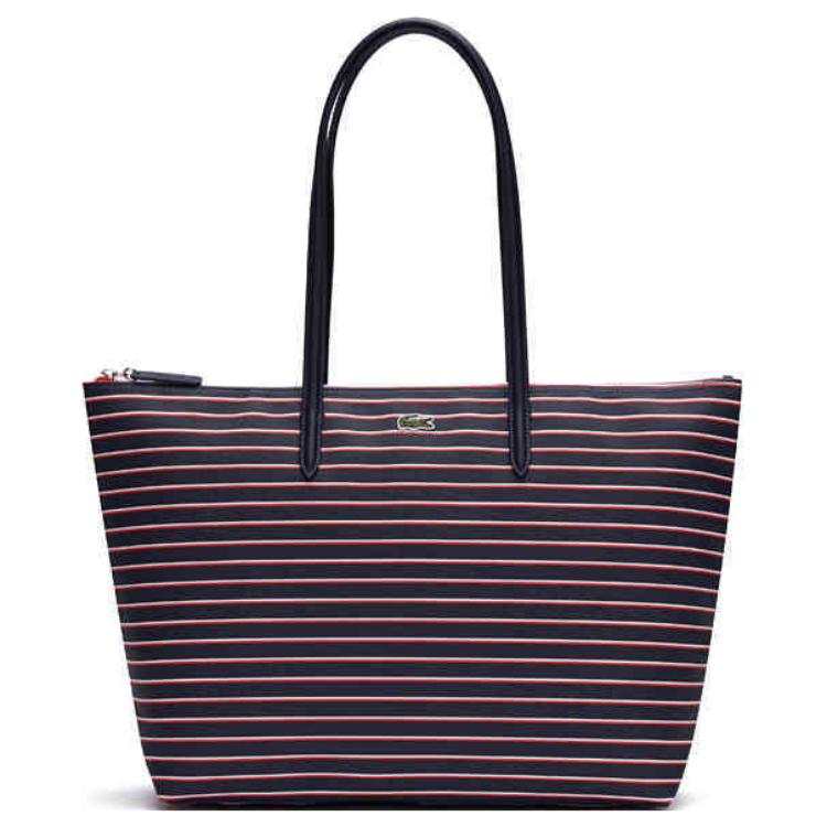 LACOSTE PVC Tote Bag, Shopping Bag, Shoulder Bag Large Women's Dark Blue