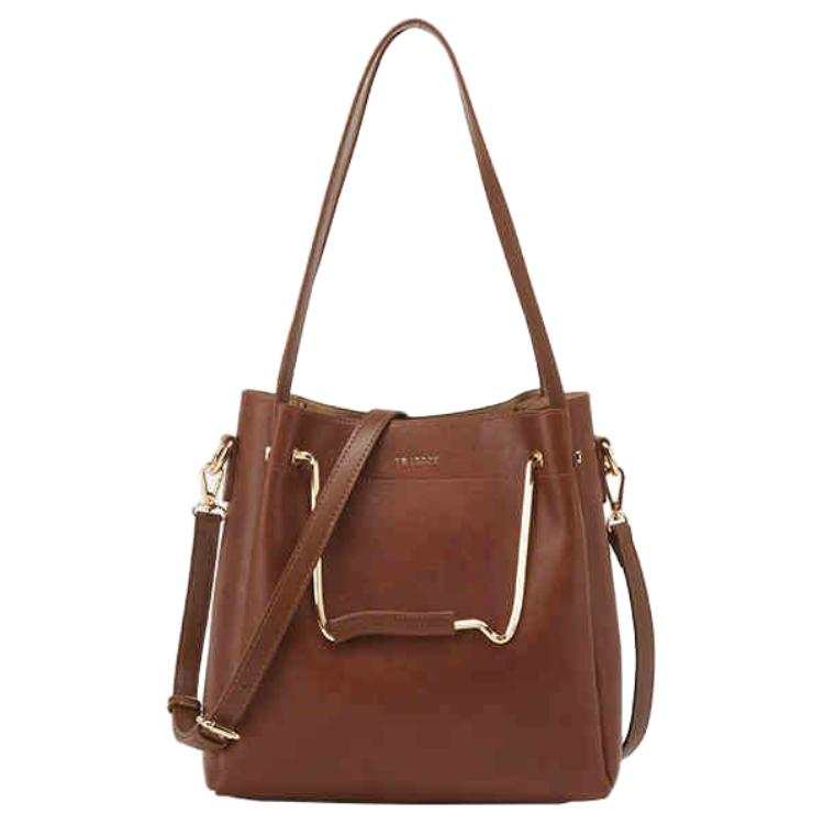 YEARCON Synthetic Leather Shoulder Bag, Crossbody Bag, Handbag Medium Women's Brown