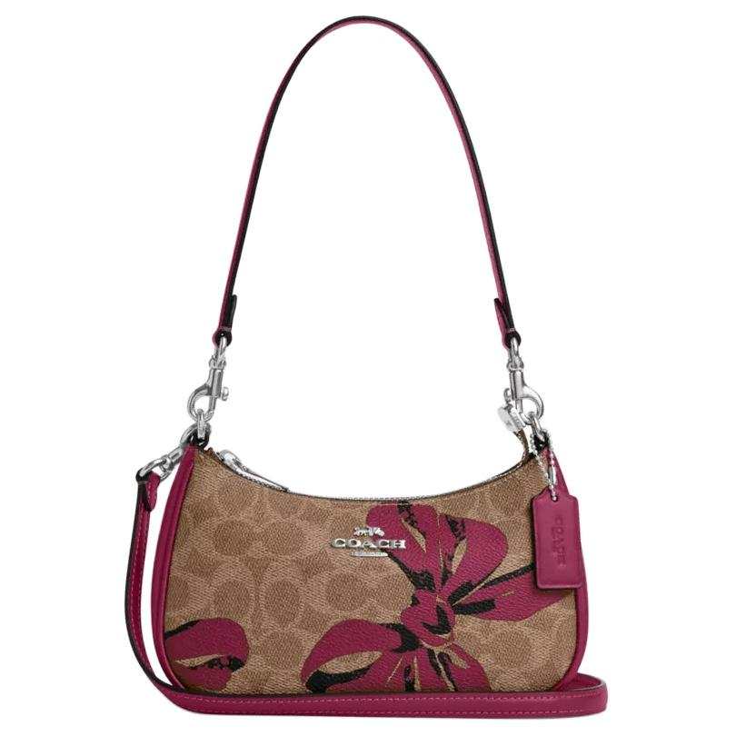 COACH Teri Coated Canvas Crossbody Bag, Shoulder Bag Small Women's Tan