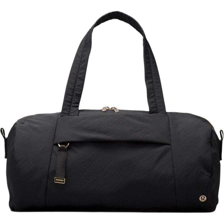 Lululemon On My Level Recycled Polyester Travel Bag Unisex Black & Gold