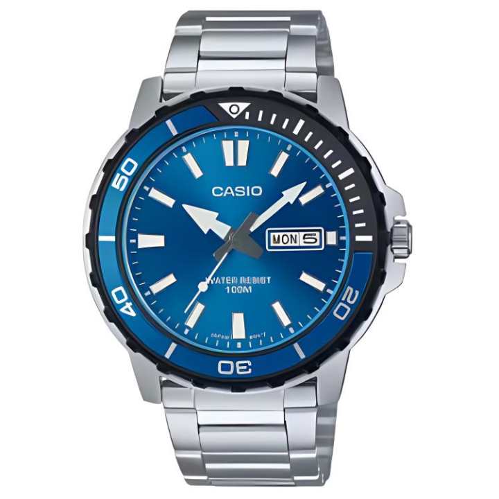 CASIO CASIO Quartz Movement Stainless Steel Strap Watch Men's Watches Blue Dial