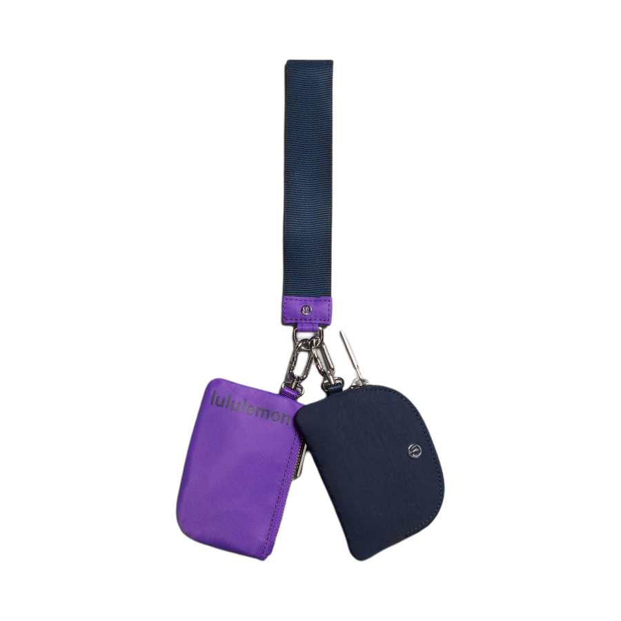 Lululemon Dual Pouch Nylon Wrist Bag Women's Authentic Marine Blue & Atomic Purple