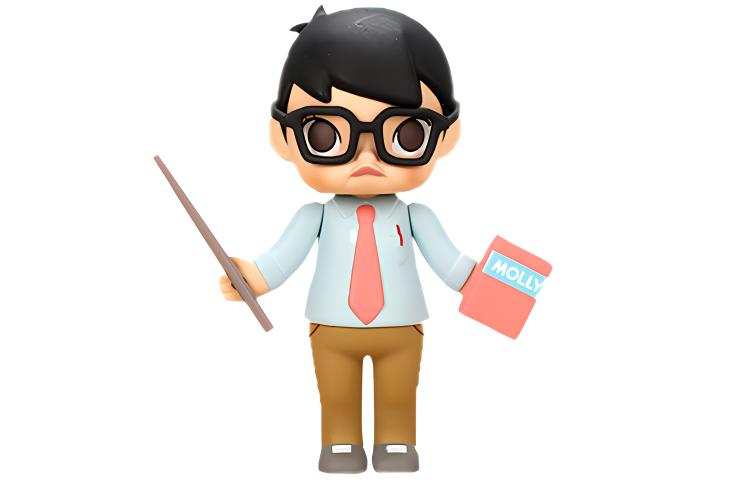 POP MART POP MART Molly Campus Collection, Hidden Style Teacher Kenny Mystery Boxes Single Mystery Box Confirmed, Open