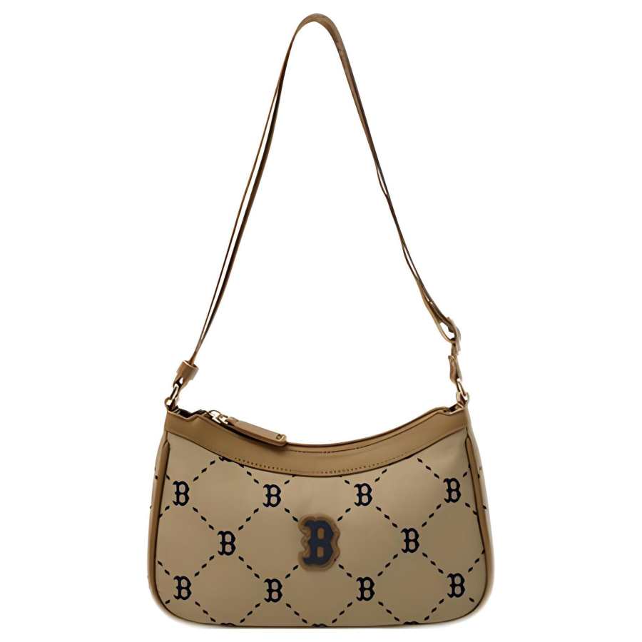 MLB Leather Crossbody Bag, Shoulder Bag Women's Beige Yellow