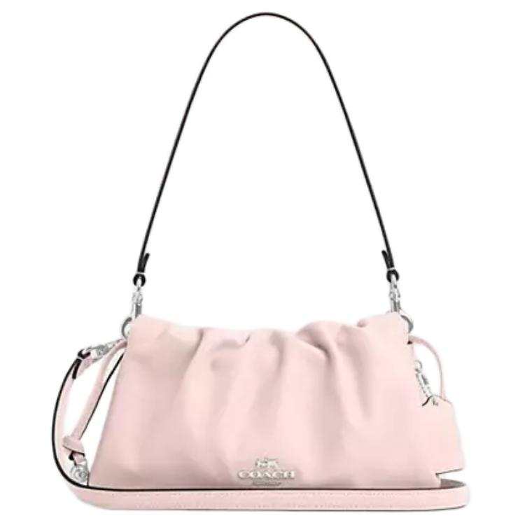 COACH Faye Leather Shoulder Bag Medium Women's Pink