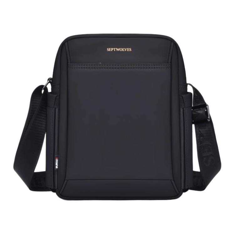 SEPTWOLVES SEPTWOLVES Fabric Shoulder Bag Medium Men's Black