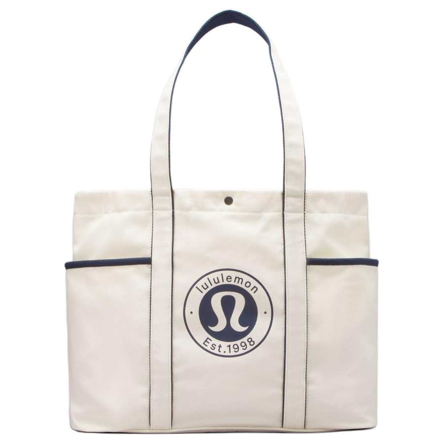 Lululemon Daily Canvas One Shoulder Handbag Unisex Natural & Black