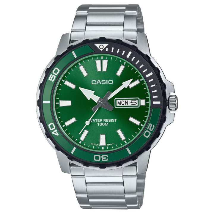 CASIO CASIO Quartz Movement Stainless Steel Strap Watch Men's Watches Green Dial