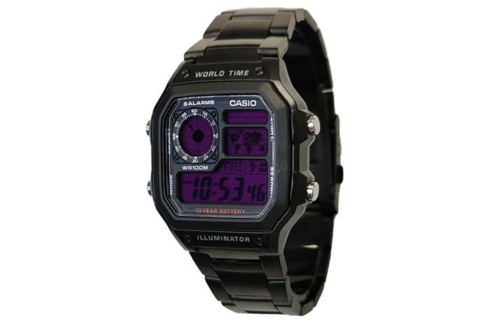 CASIO CASIO Custom Collection Quartz Movement Stainless Steel Strap Watch Unisex Black Dial