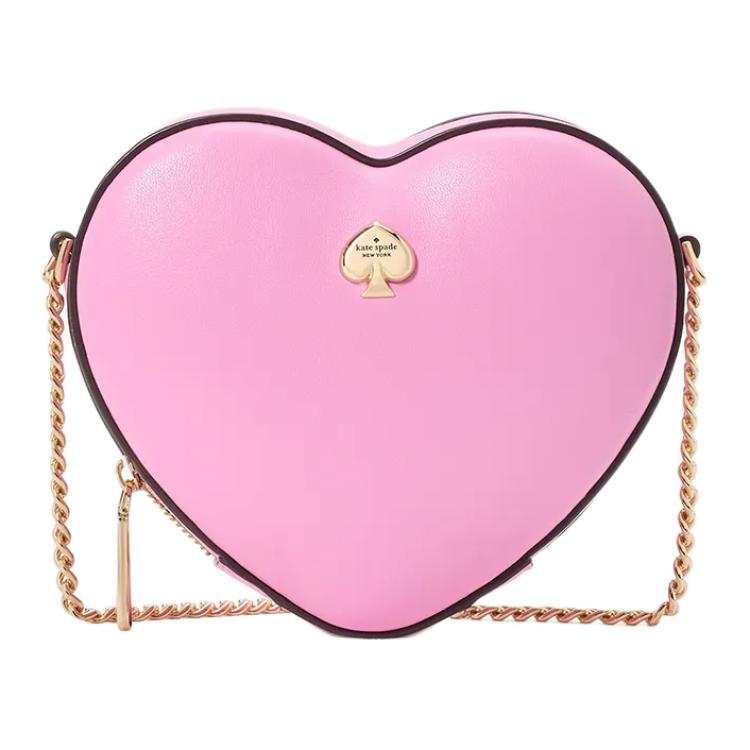 Kate Spade Artificial Leather Heart Shaped Bag, Shoulder Bag, Crossbody Bag Mini Women's Pink