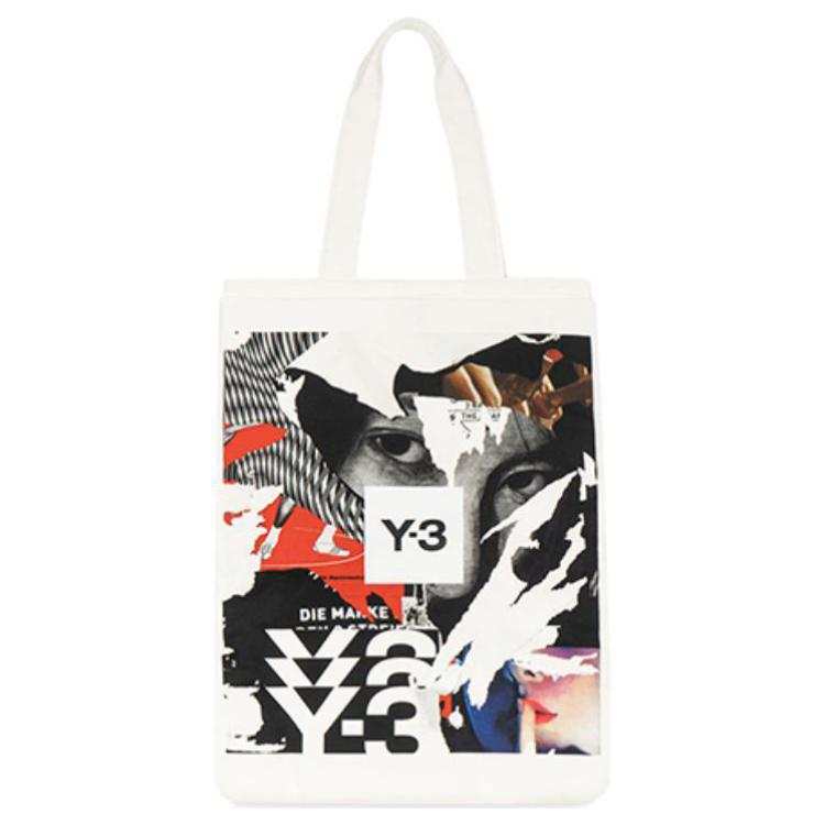 Y-3 Y 3 Fabric Tote Bag, Shopping Bag, Handbag, Shoulder Bag Unisex White