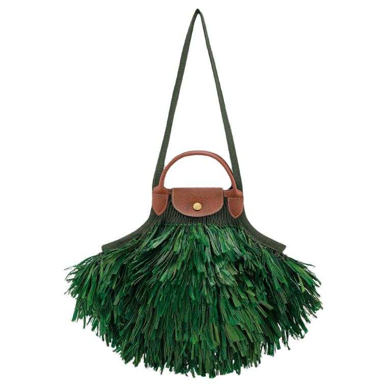 LONGCHAMP Le Pliage Collection Cotton One Shoulder Handbag Large Women's Green