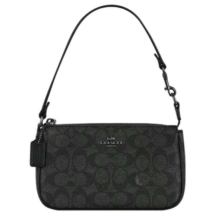 COACH Nolita Polyvinyl Chloride Pochette, Shoulder Bag Small Women's Dark Gray